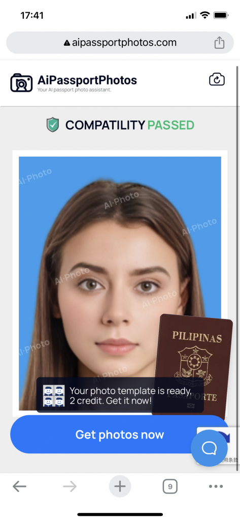 preview photo on AiPassportPhotos 2x2 Picture Editor