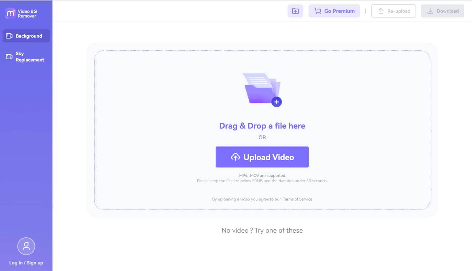 Drop a video on media.io