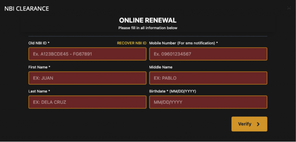 NBI clearance online renewal