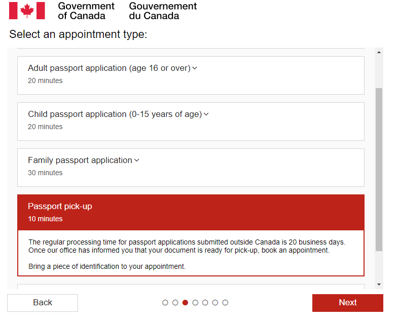 canadian passport pick up
