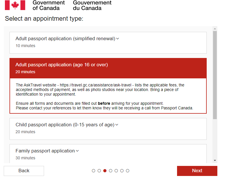 adult passport application (age 16 or over)