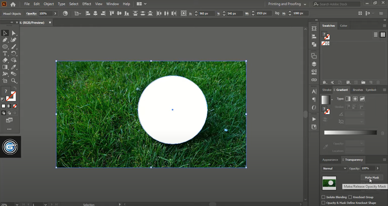 remove the soccer from the grass on Adobe Illustrator
