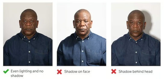 no shadow on passport photos