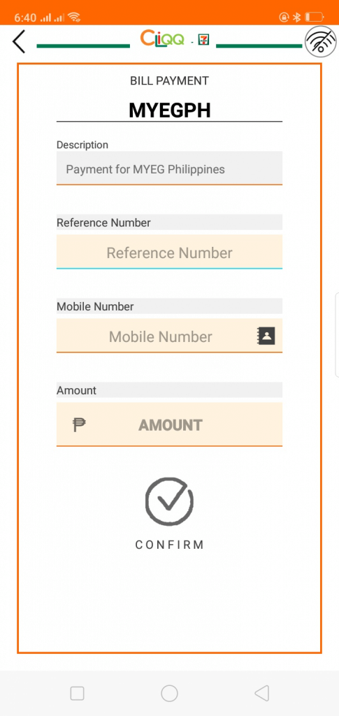 confirm payment in 711 app