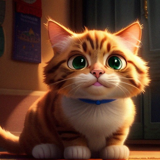 disney pixar style cat