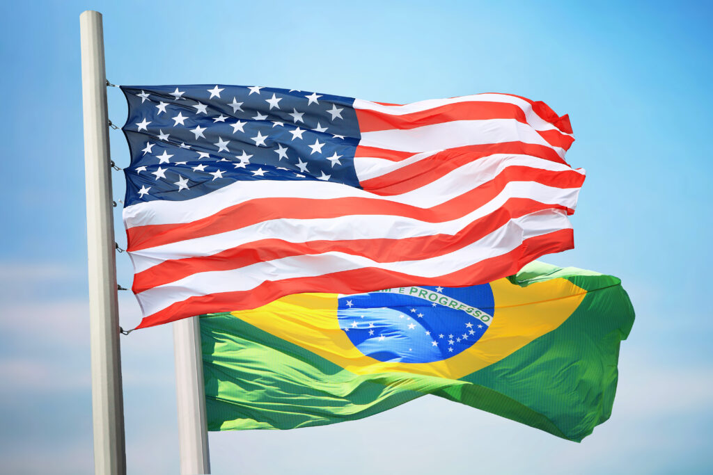 us and brazil flags