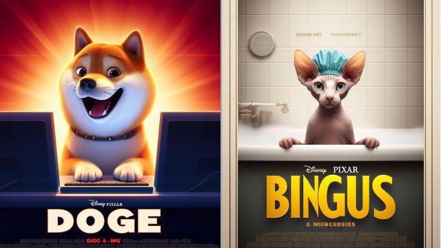 Disney Pixar AI posters