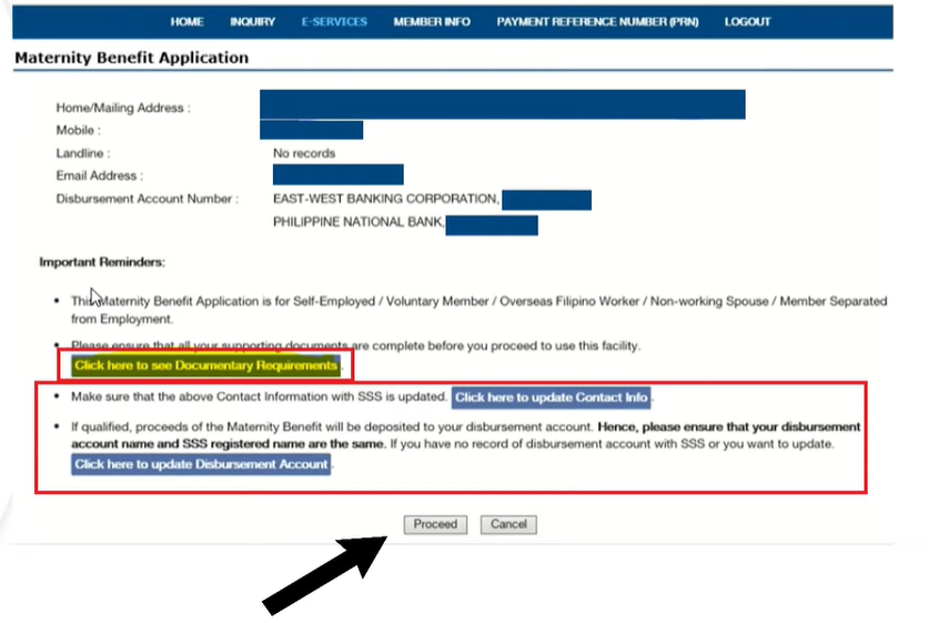 maternity benefit application