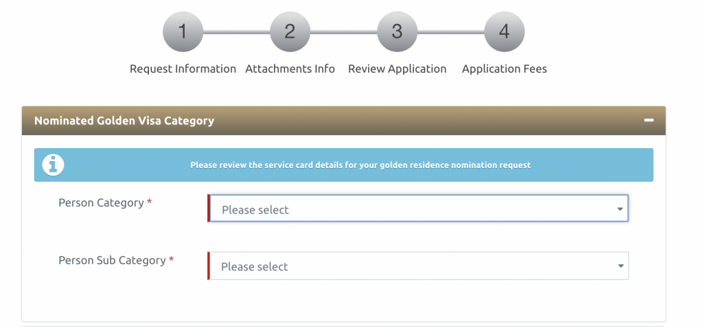 Select the Nominated Person Category and Sub Category