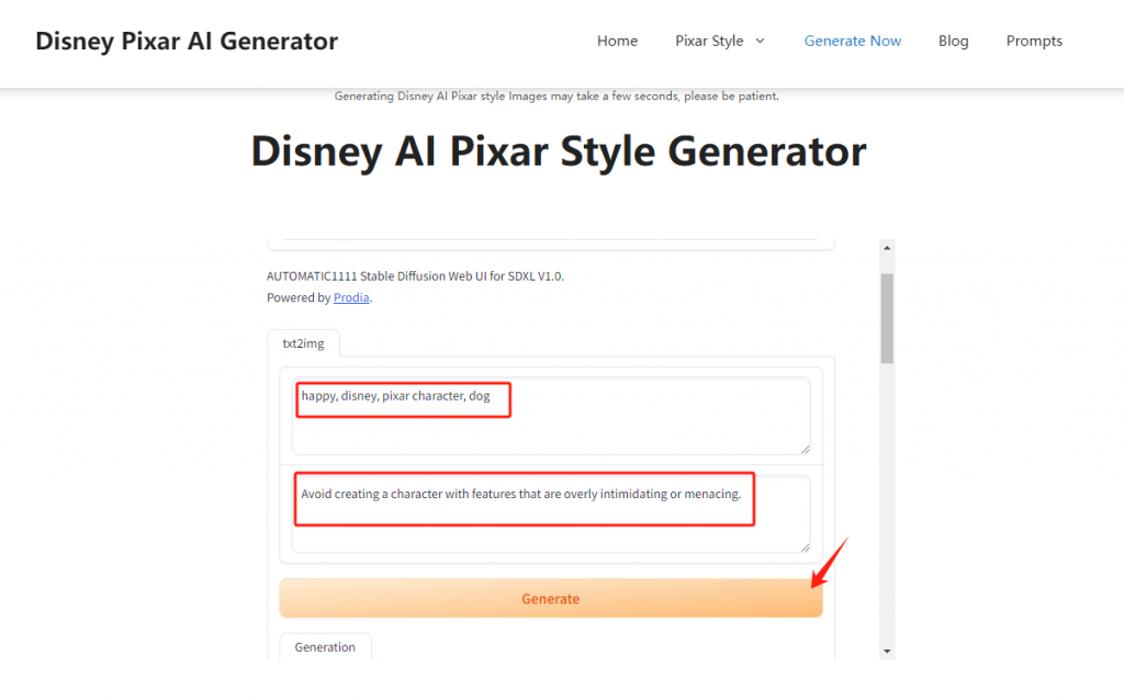 disney pixar ai generator