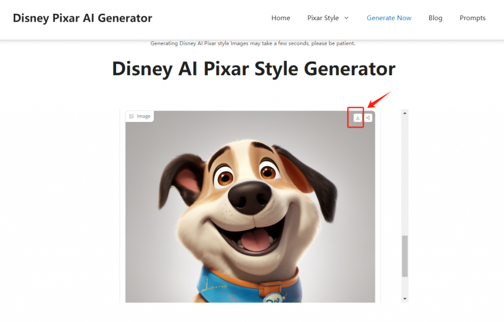 disney pixar ai generator with dog image