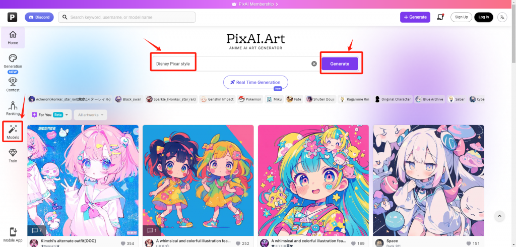 Access the PixAI.Art interface