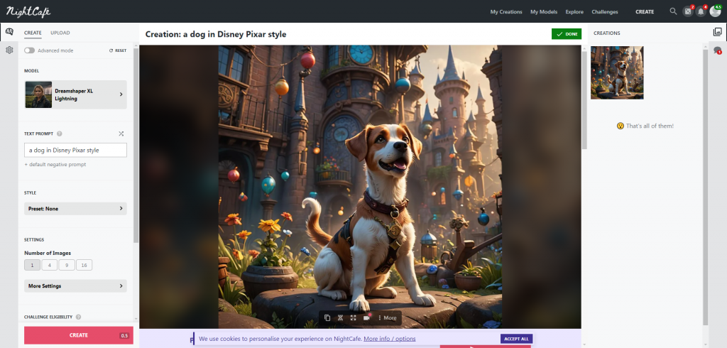 disney pixar-style dog picture