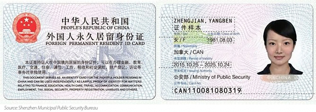 China Permanent Residence Card
