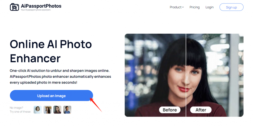 online AI photo enhancer