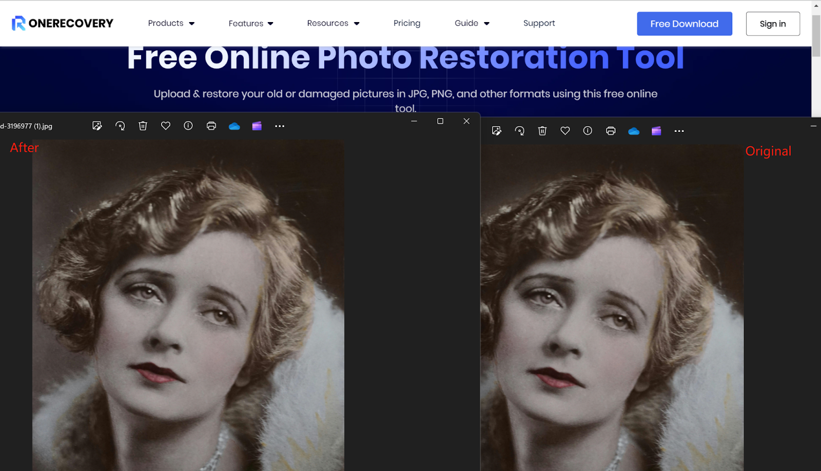 photo restoration tool