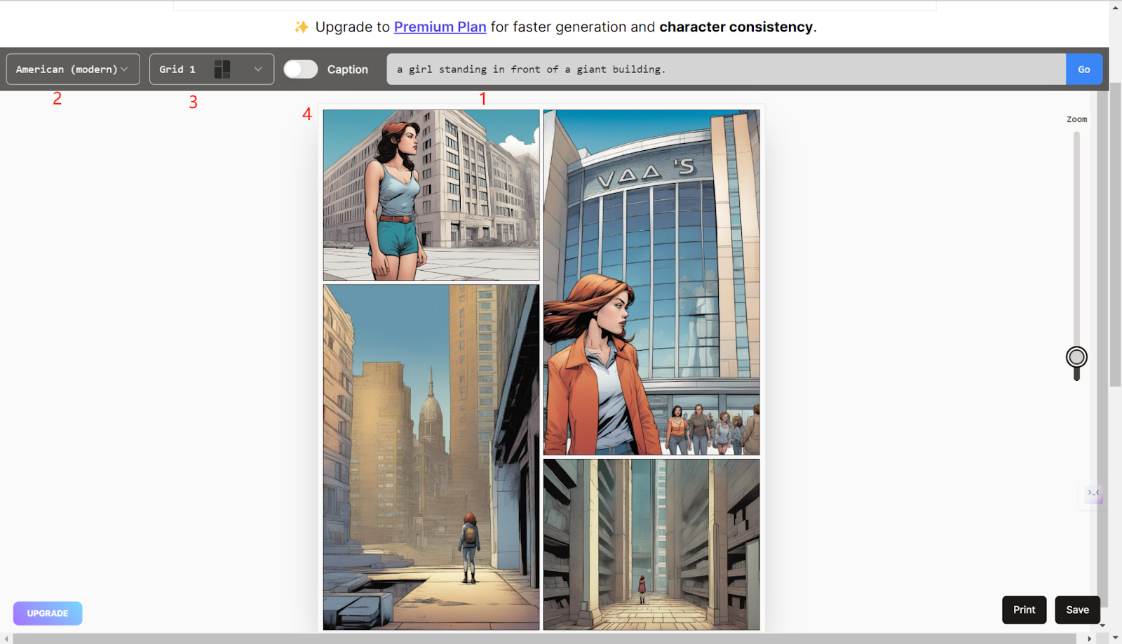 generate comic pictures on AI Comic Factory