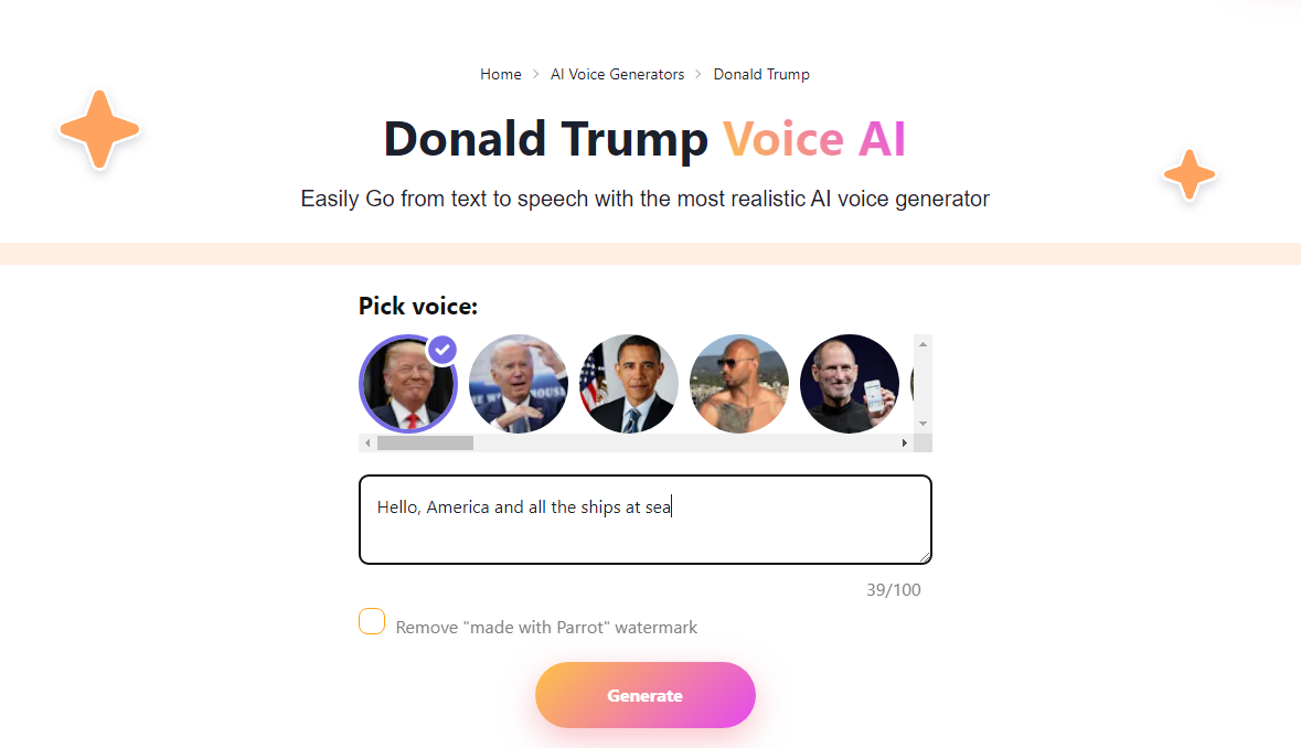 donald trump voice ai