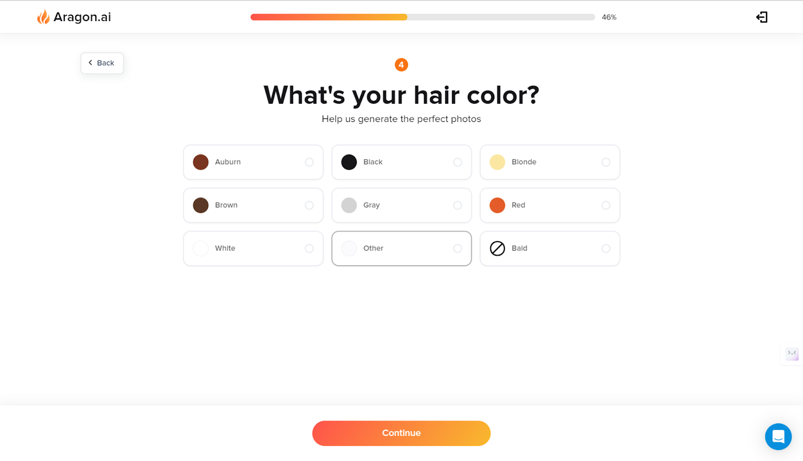 choose hair color on Aragon