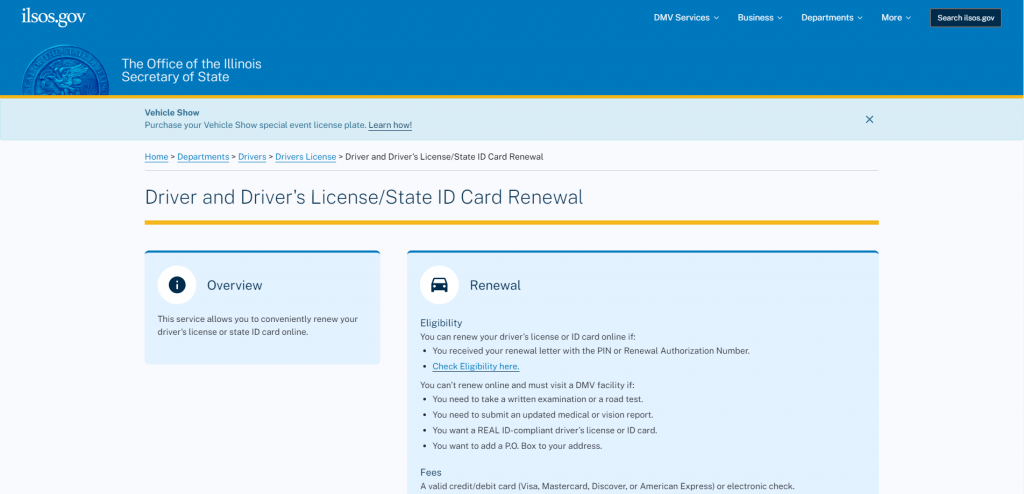 Driver and Driver's License/State ID Card Renewal