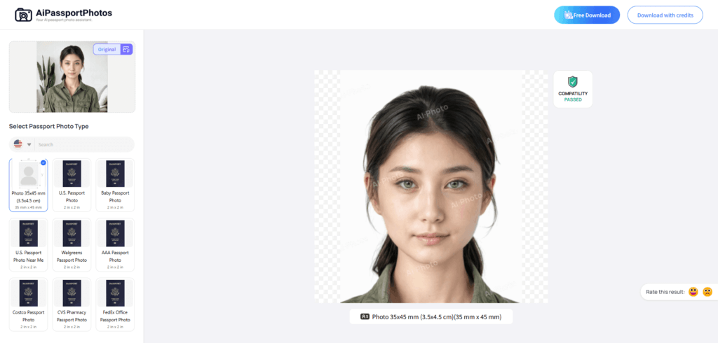 create visa photo online free