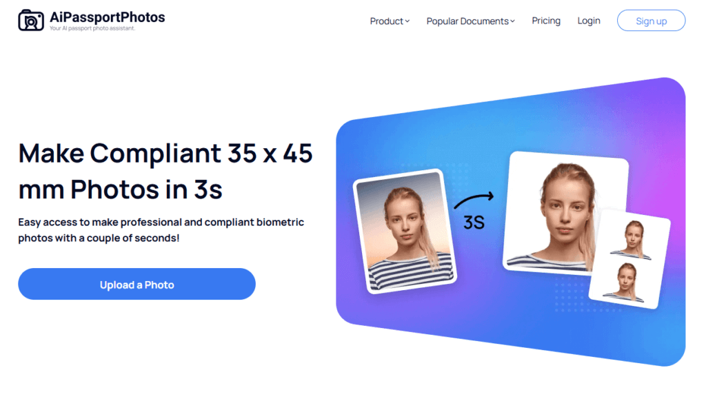 make 35x45 mm visa photo online free