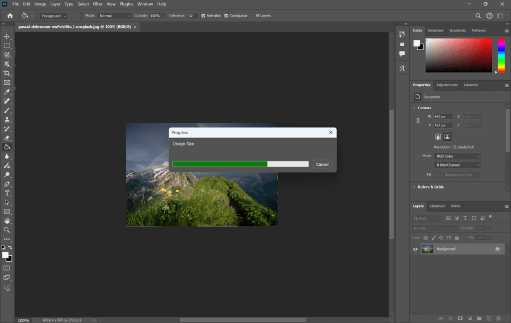 press ok in photoshop