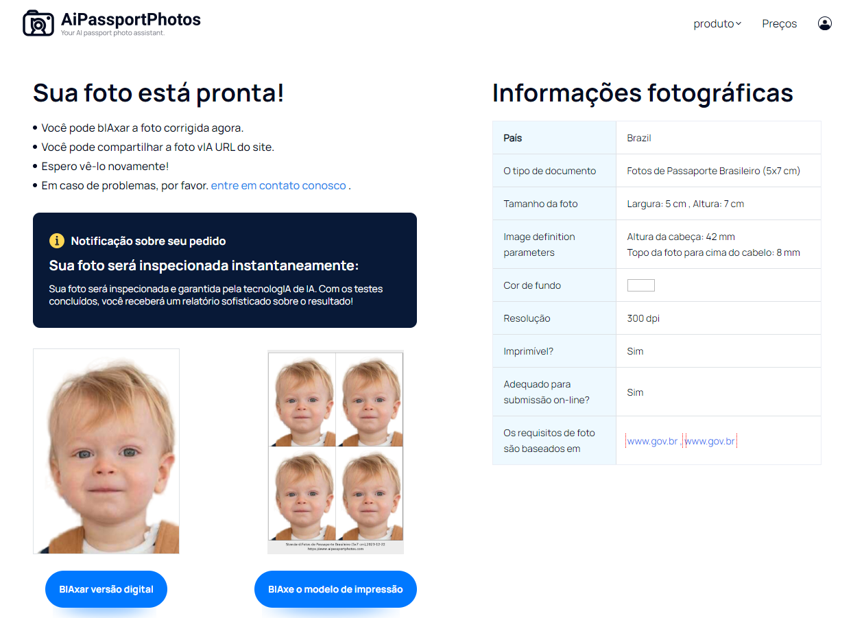 Como fazer fotos de passaporte de bebê brasileiro em casa