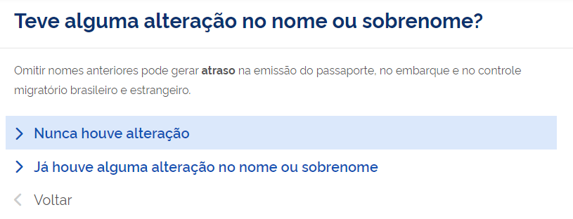 Em seguida, determine se seu nome foi alterado e siga em frente.