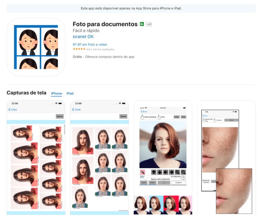 Foto para documentos app