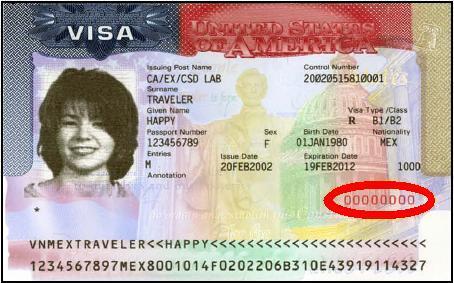 nonimmigrant visa number
